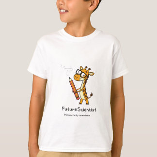 Camiseta infantil jirafa linda científica futura p