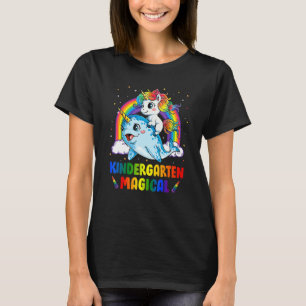 Camiseta Infantil Magico Unicornio montando Narwhal de vuel