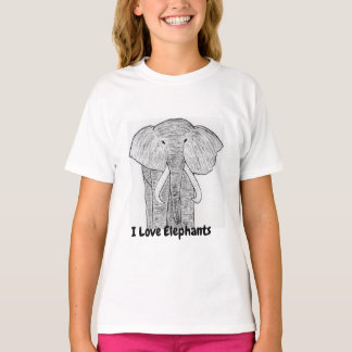 Camiseta infantil Me encantan los elefantes