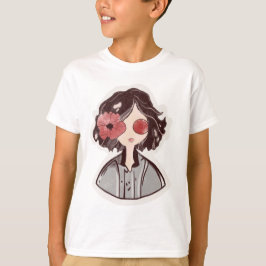Camiseta infantil mística de flor