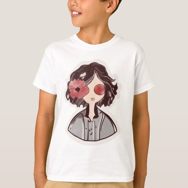 Camiseta infantil mística de flor (Anverso)