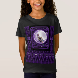 Camiseta infantil morada de la luna