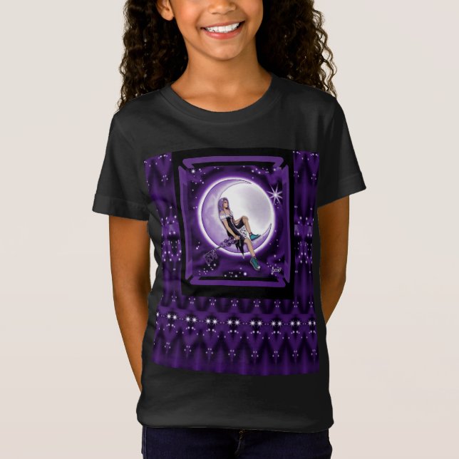 Camiseta infantil morada de la luna (Anverso)