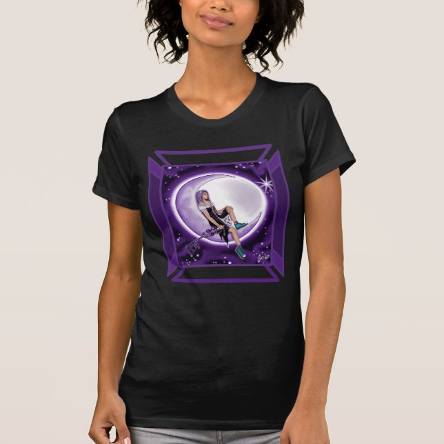 Camiseta infantil morada de la luna (Anverso)
