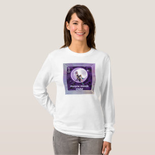 Camiseta infantil morada de la luna