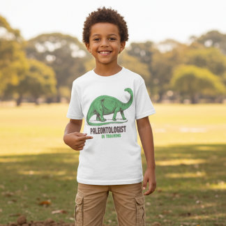 Camiseta infantil Paleontólogo en formación Dinosa
