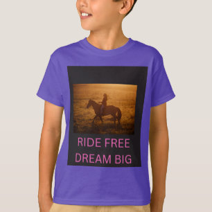 Camiseta infantil para jinete de caballo al atarde