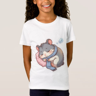 Camiseta infantil pastel de hámster chibi dormido