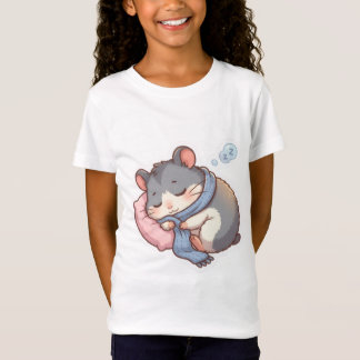 Camiseta infantil pastel de hámster chibi dormido