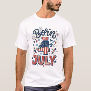 Camiseta infantil patriótica Nacido el 4 de julio