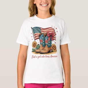 Camiseta infantil Patriótica Vaquera