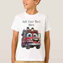 Camiseta infantil personalizada camión de bomberos
