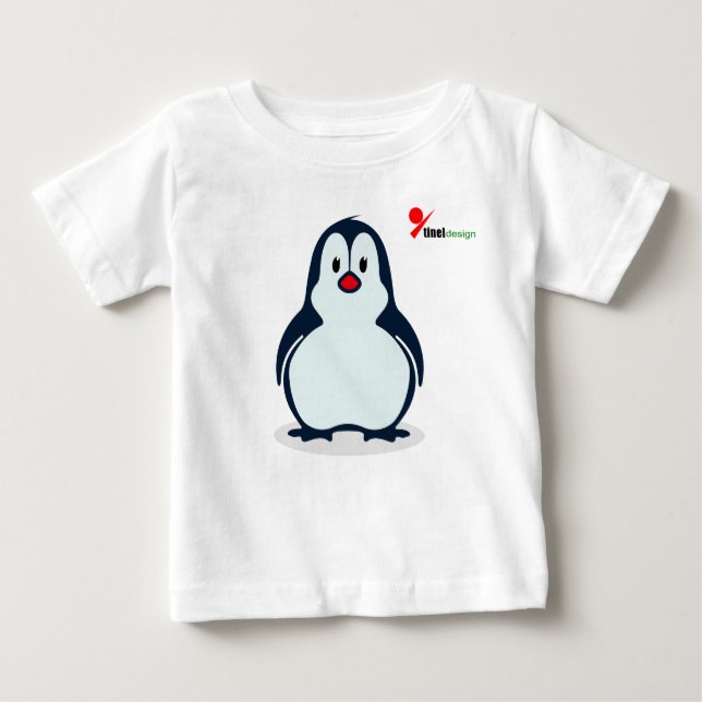Camiseta infantil pingüina juguetona (Anverso)