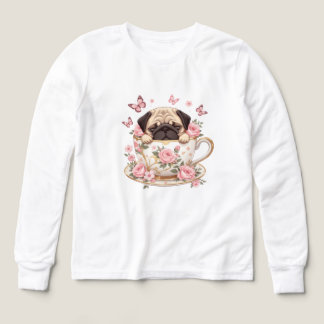 Camiseta infantil Pug Blossom Dreams – Pug floral 