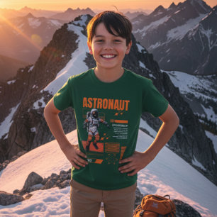 Camiseta infantil retro astronauta explorador espa