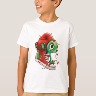 Camiseta infantil. riñón verde suelta estilo Diver