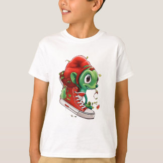 Camiseta infantil. riñón verde suelta estilo Diver