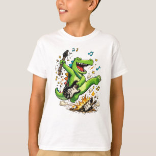 Camiseta infantil Rockin 'Crocodile Guitar Smash