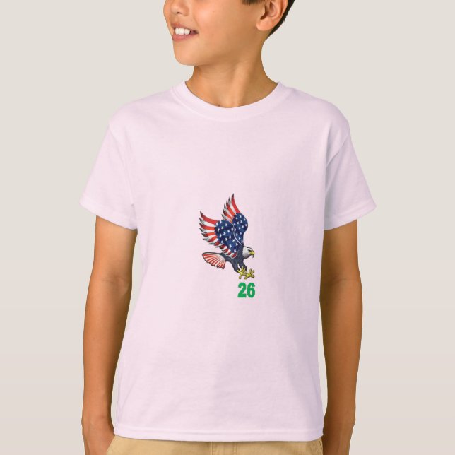Camiseta infantil rosa pálido TOP FLIGHT 26 (Anverso)
