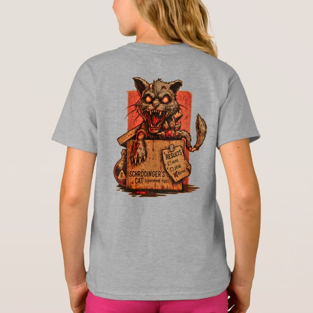 Camiseta Infantil Schrodinger's Zombie Cat - Back (Reverso)