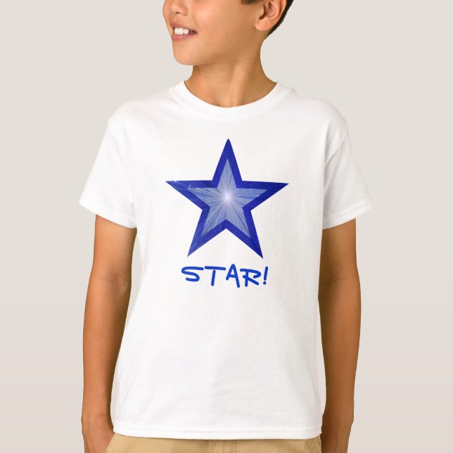 Camiseta infantil 'STAR!' de la estrella azul oscu (Anverso)