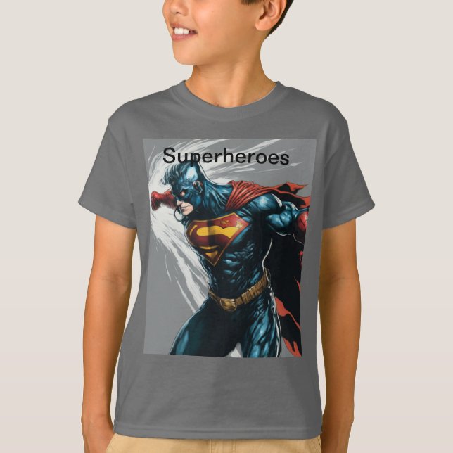 Camiseta infantil Superheroes (Anverso)