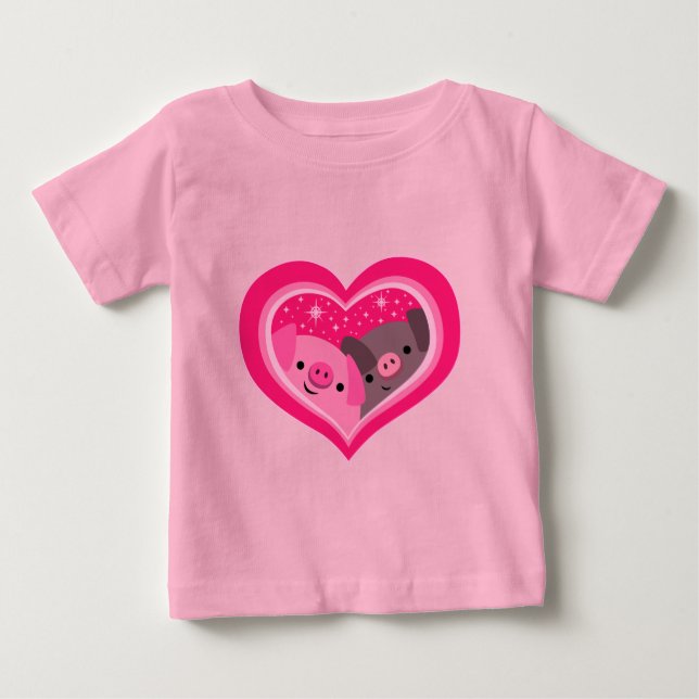 Camiseta Infantil Tú Y Yo (Cute Personalizado Pigs (Anverso)