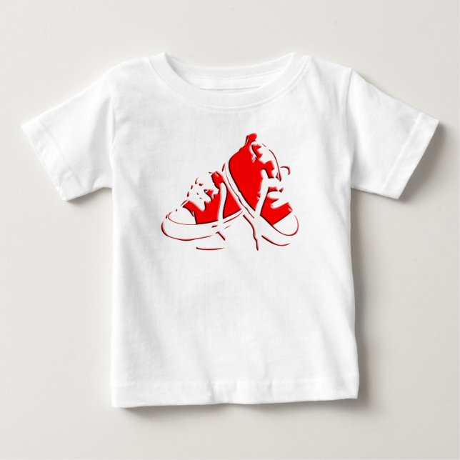 Camiseta infantil Zapato-Roja del tenis (Anverso)
