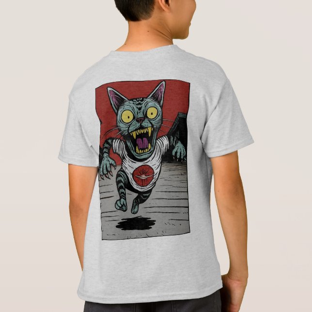 Camiseta Infantil Zombie Runner Cat - Back (Reverso)