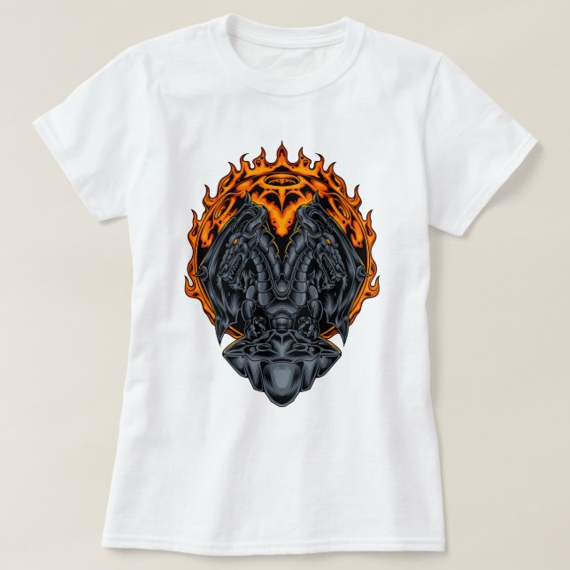 Camiseta Inferno de dragón doble (Diseño del anverso)