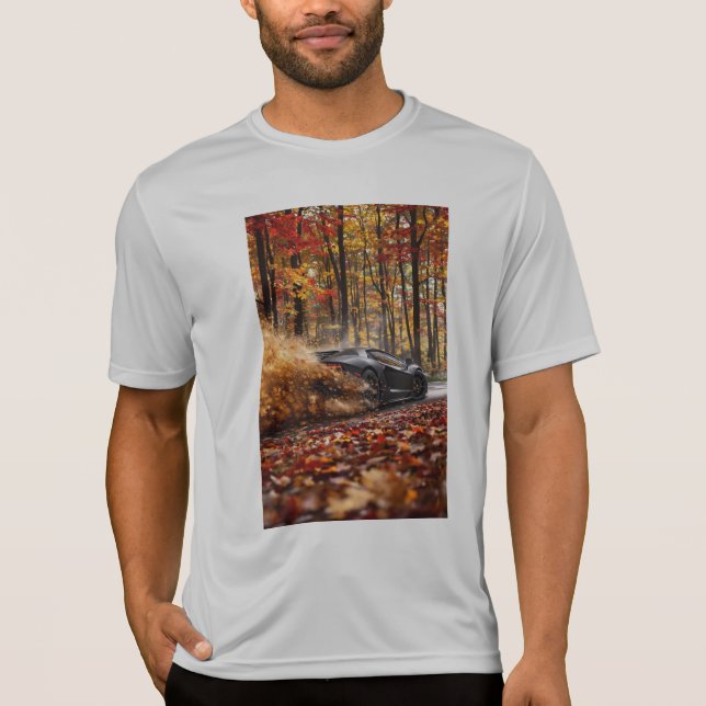 Camiseta Inferno Run – Black Velocity Through Autumn Flame (Anverso)