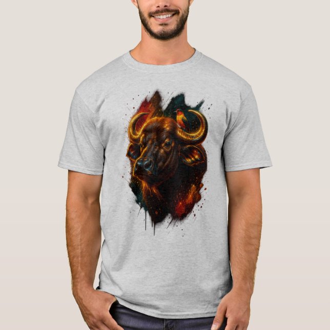 Camiseta Inferno Taurus – Glowing Bull Power T-Shirt (Anverso)