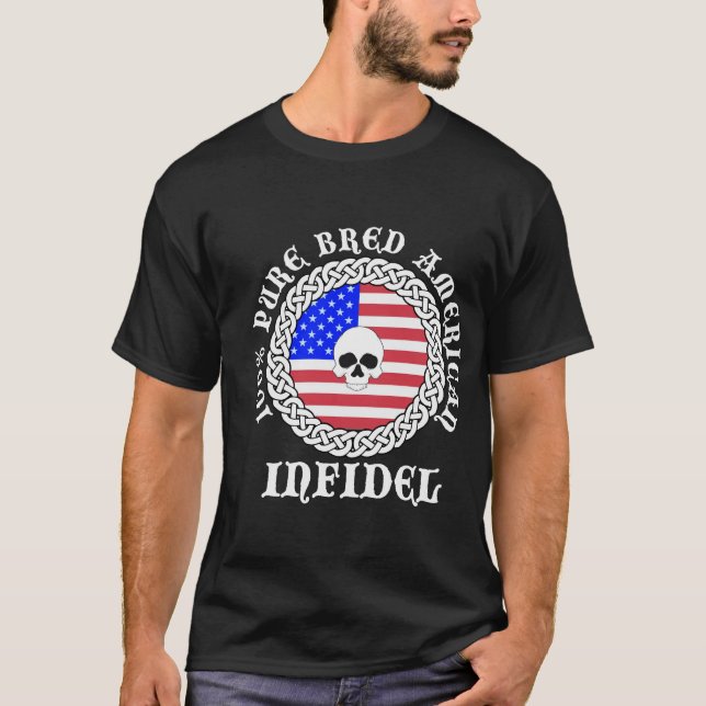Camiseta Infiel americano criado puro del 100% (Anverso)