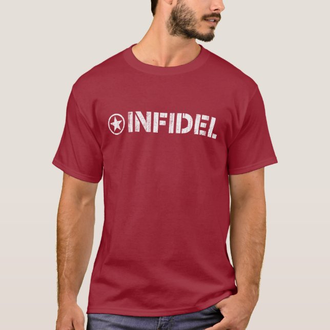 Camiseta infiel - logotipo resistido de la (Anverso)