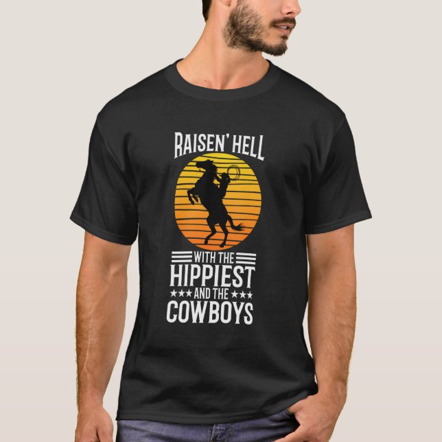Camiseta Infierno De Raisin Con Los Hippies Y Los Vaqueros (Anverso)