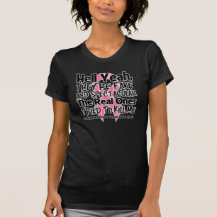 Camiseta Infierno sí falso y Spectacular - cáncer de pech