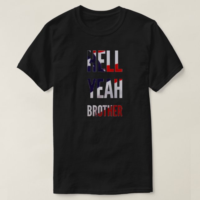 Camiseta Infierno Sí Hermano Bandera Americana (Diseño del anverso)