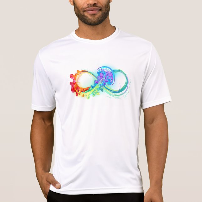 Camiseta Infinidad con las medusas del arcoiris (Anverso)