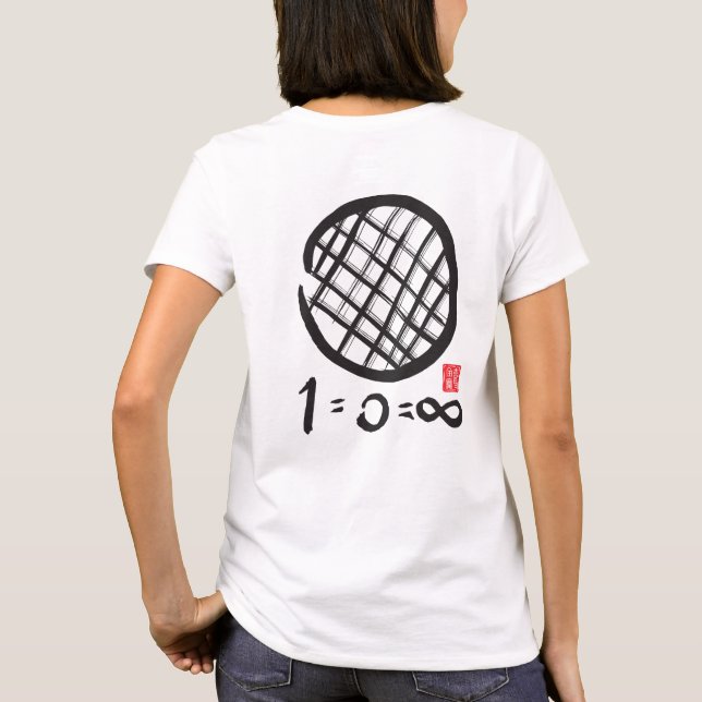 Camiseta infinita de Sanshin blanca: hombres o muj (Reverso)