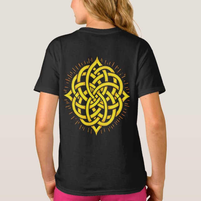 Camiseta Infinite Harmony: Sacred Mandala Celtic Symbol Art (Reverso)