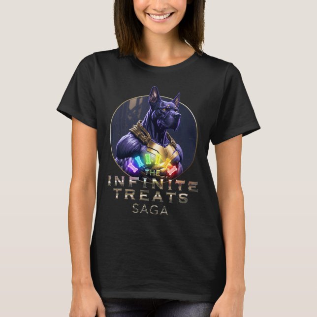 Camiseta Infinite Treats Saga  Doberman is always hungry (Anverso)