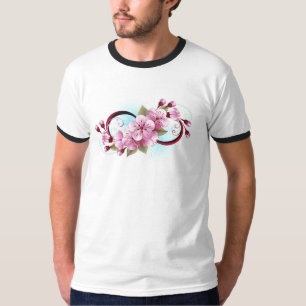 Camiseta Infinito con las flores de flores de Sakura Blosso