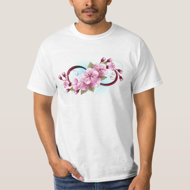 Camiseta Infinito con las flores de flores de Sakura Blosso (Anverso)
