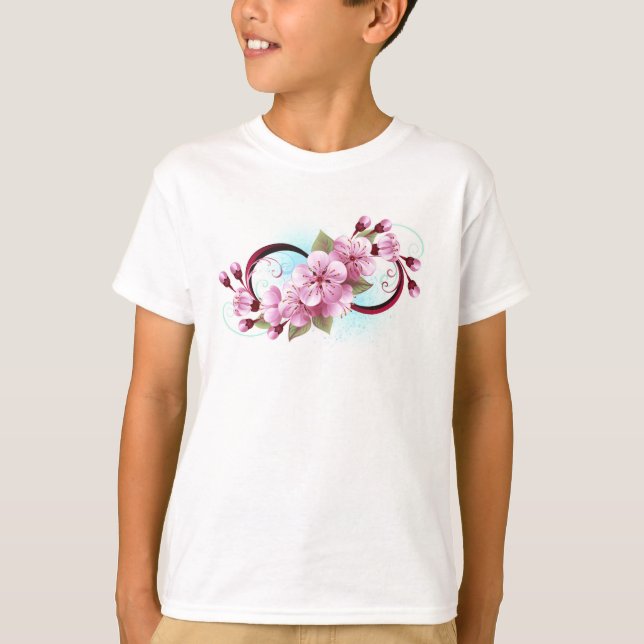 Camiseta Infinito con las flores de flores de Sakura Blosso (Anverso)