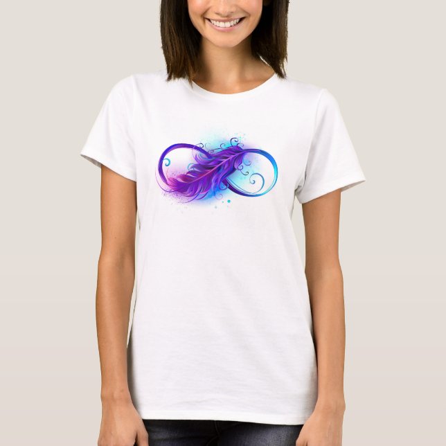 Camiseta Infinito con pluma púrpura (Anverso)