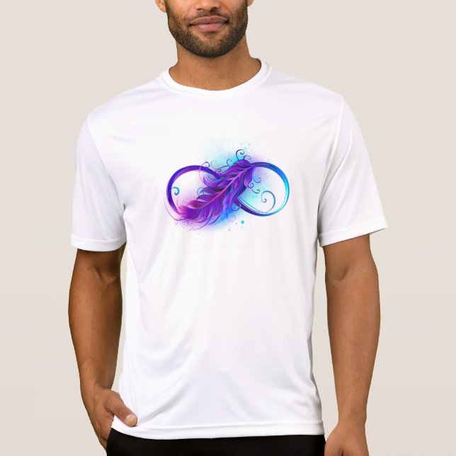 Camiseta Infinito con plumas púrpura (Anverso)