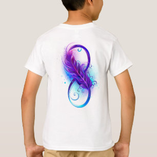 Camiseta Infinito con plumas púrpura
