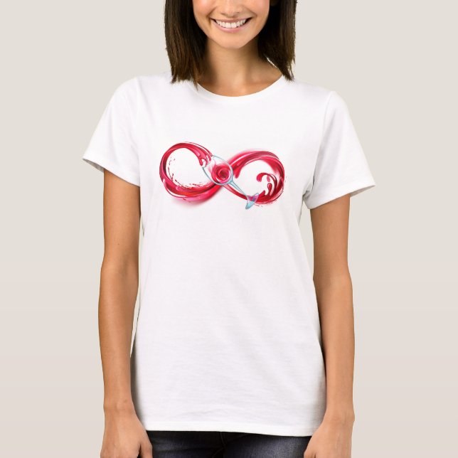 Camiseta Infinito con vino Rojo (Anverso)
