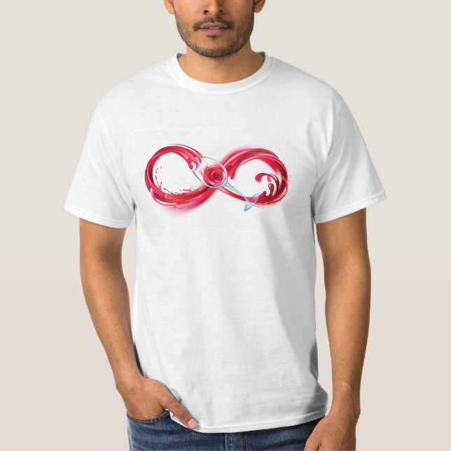 Camiseta Infinito con vino Rojo (Anverso)