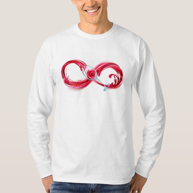 Camiseta Infinito con vino Rojo (Anverso)